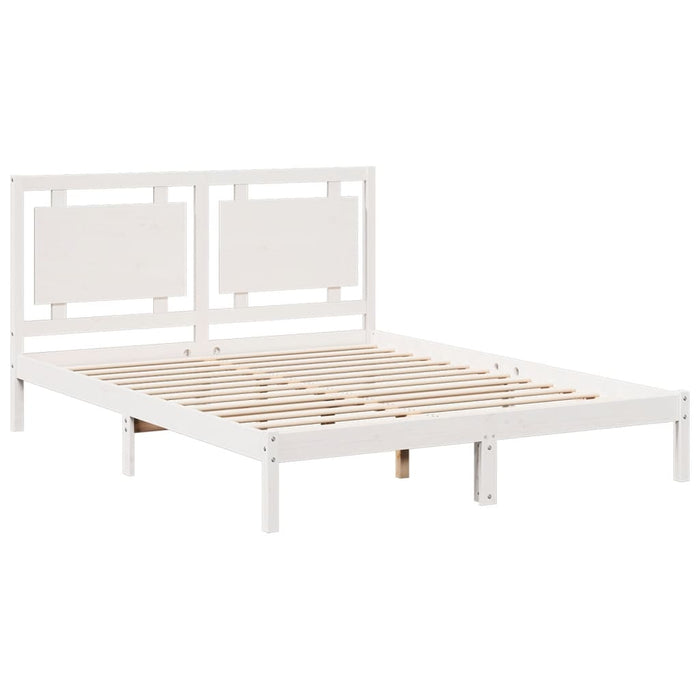 vidaXL Giroletto Extra Lungo senza Materasso Bianco 140x210cm Massello