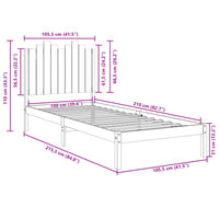 vidaXL Giroletto Extra Lungo senza Materasso 100x210 cm Legno Massello
