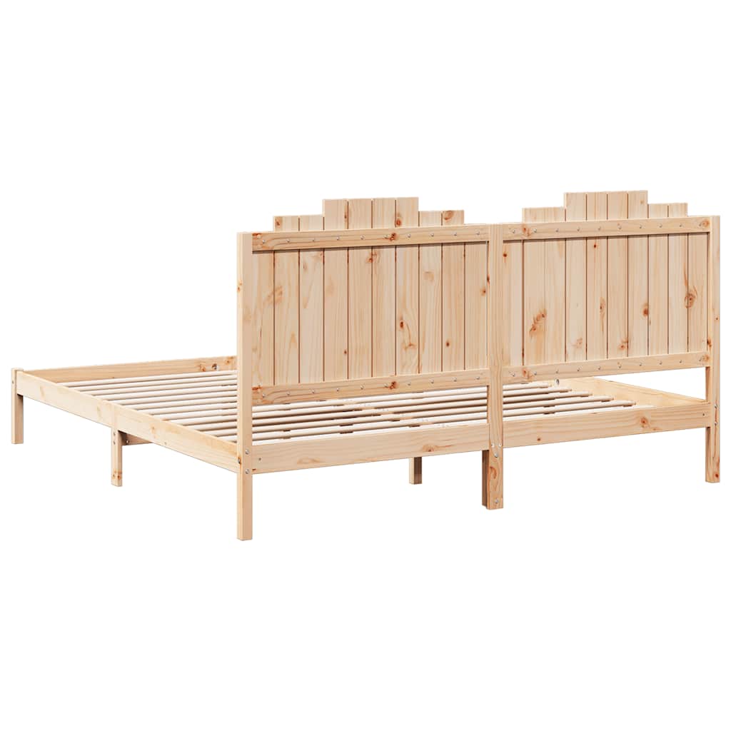 vidaXL Giroletto Extra Lungo senza Materasso 180x210 cm Legno Massello