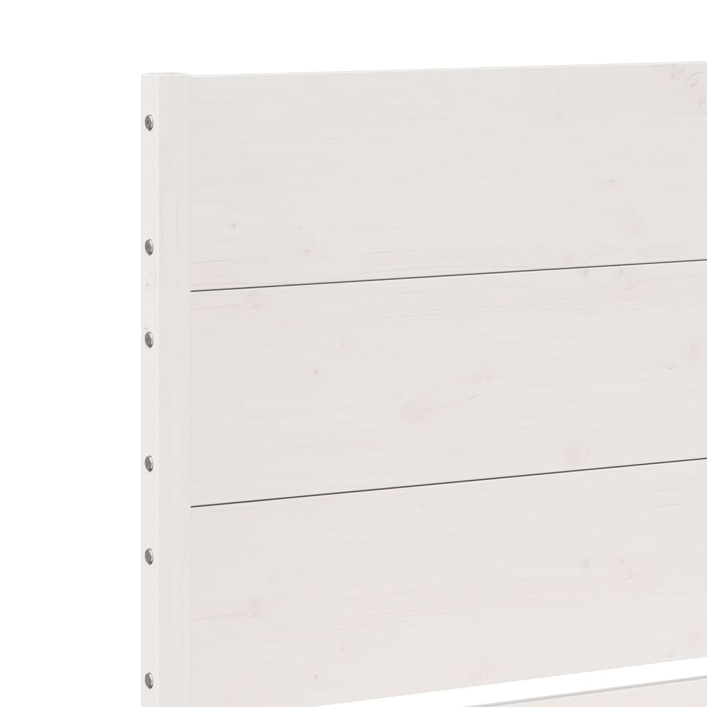 vidaXL Giroletto Extra Lungo senza Materasso Bianco 140x220cm Massello