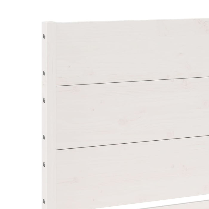 vidaXL Giroletto Extra Lungo senza Materasso Bianco 140x220cm Massello