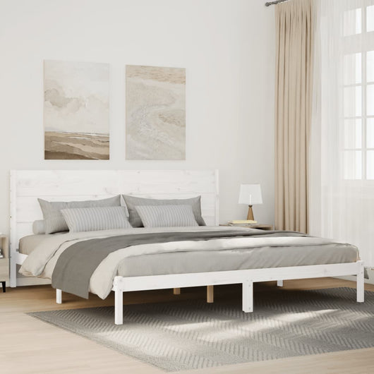 vidaXL Giroletto Extra Lungo senza Materasso Bianco 140x220cm Massello