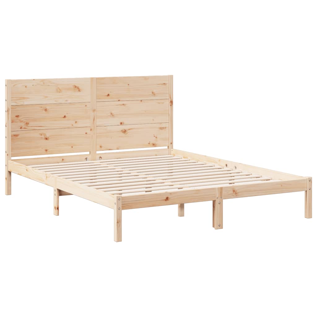 vidaXL Giroletto Extra Lungo senza Materasso 160x220 cm Legno Massello