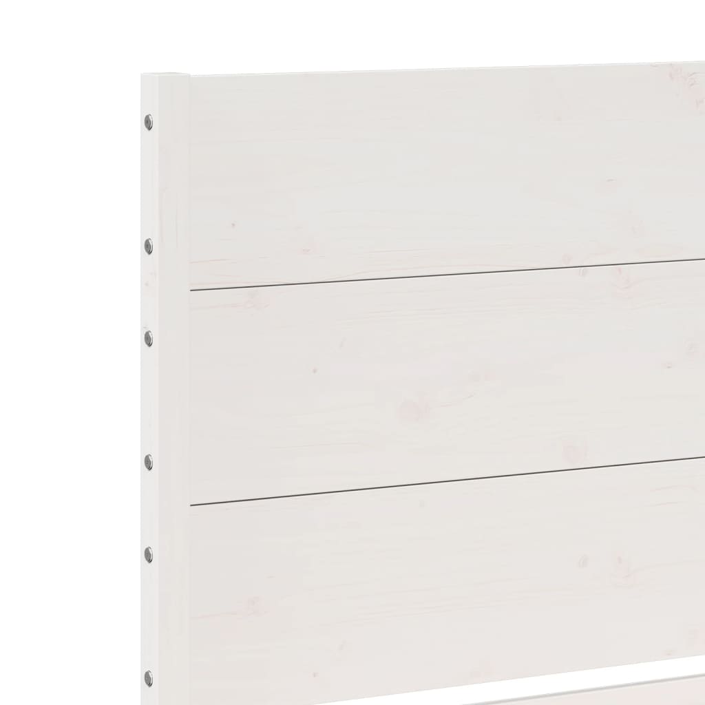 vidaXL Giroletto Extra Lungo senza Materasso Bianco 200x220cm Massello