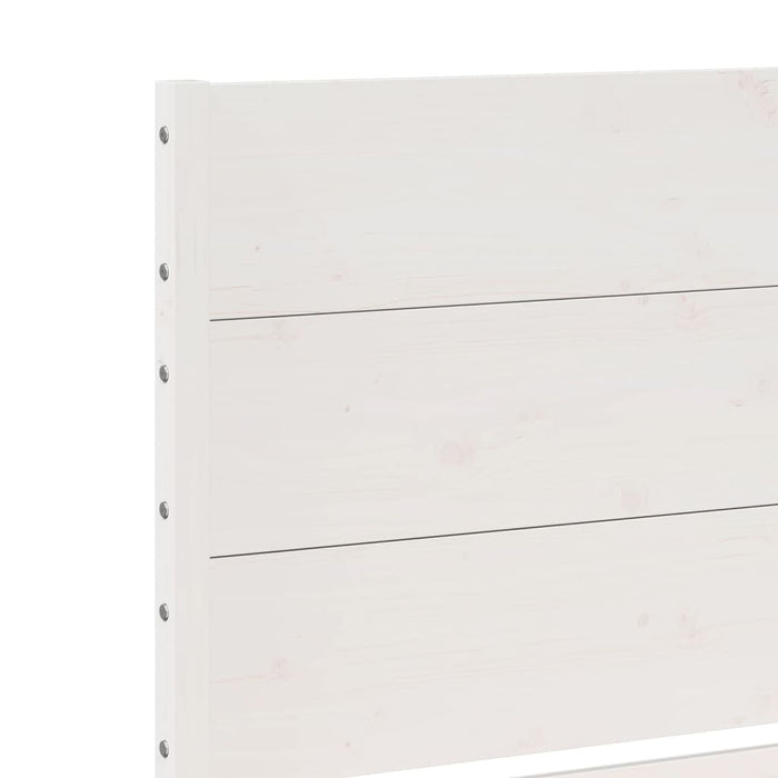 vidaXL Giroletto Extra Lungo senza Materasso Bianco 200x220cm Massello