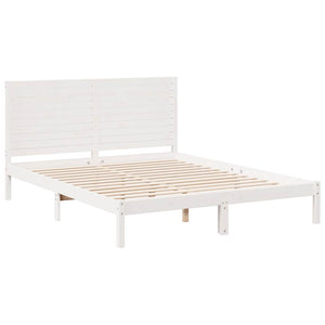 vidaXL Giroletto Extra Lungo senza Materasso Bianco 140x210cm Massello
