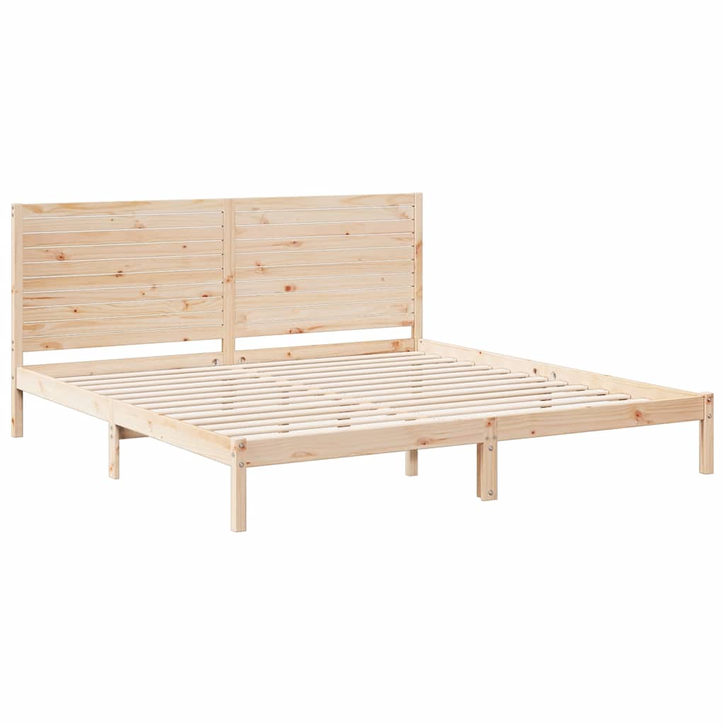 vidaXL Giroletto Extra Lungo senza Materasso 180x210 cm Legno Massello