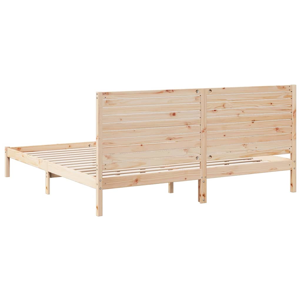 vidaXL Giroletto Extra Lungo senza Materasso 180x210 cm Legno Massello