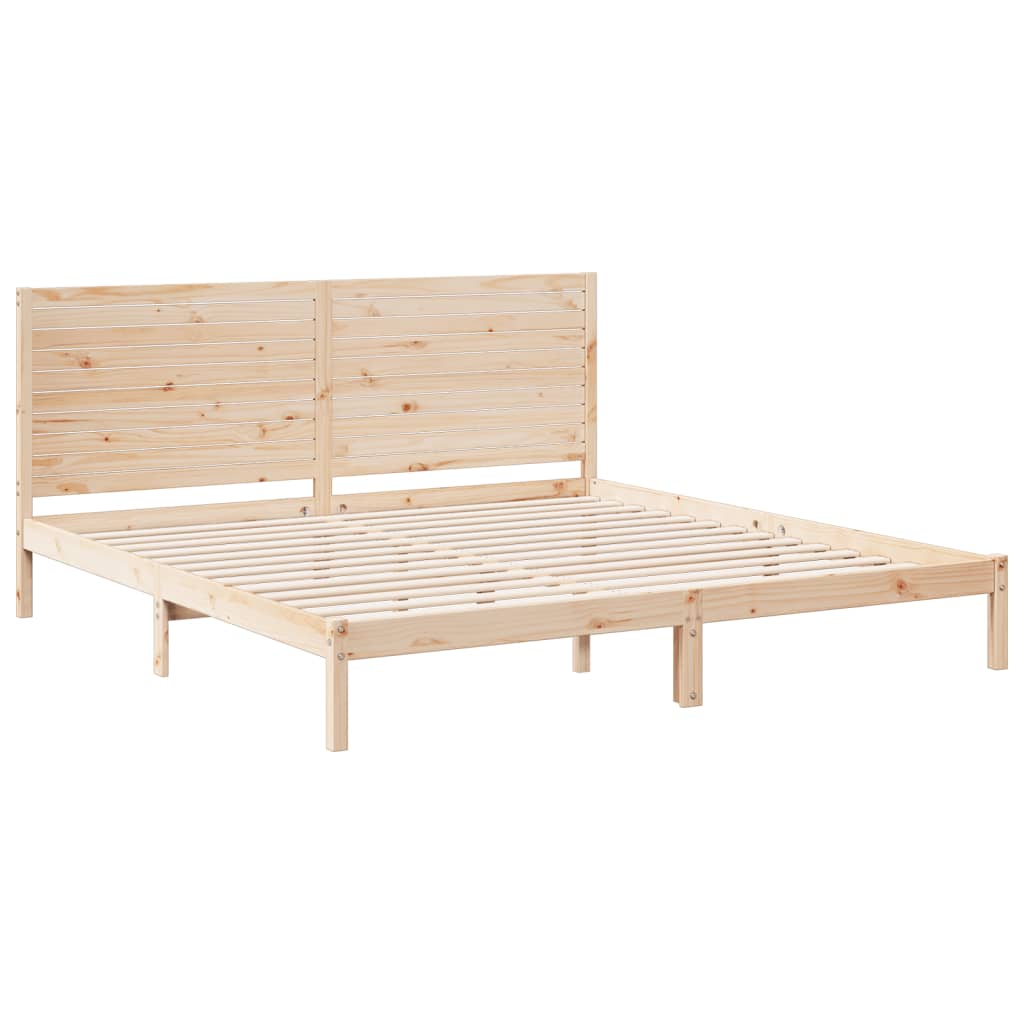 vidaXL Giroletto Extra Lungo senza Materasso 180x220 cm Legno Massello