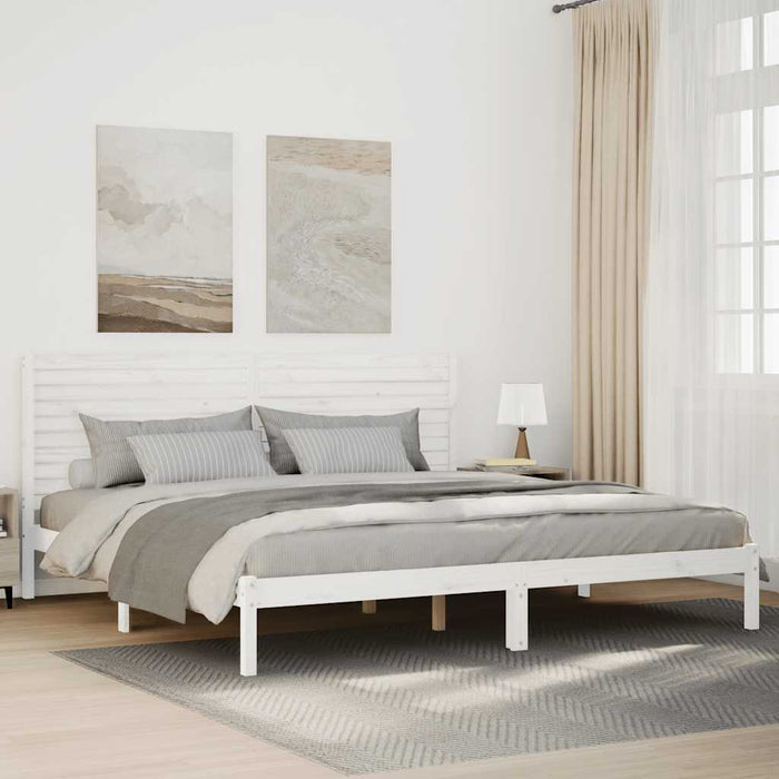 vidaXL Giroletto Extra Lungo senza Materasso Bianco 200x220cm Massello