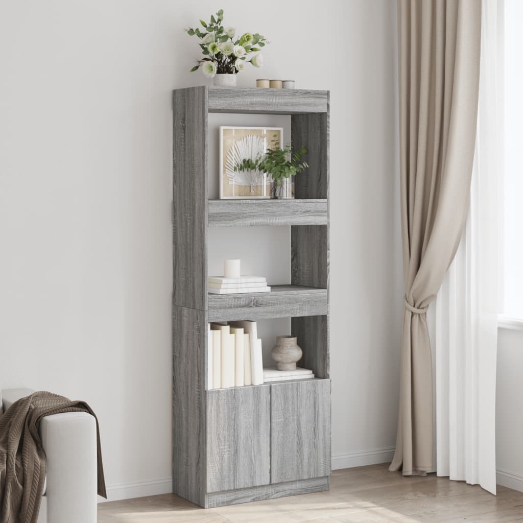 vidaXL Credenza Grigio Sonoma 63x33x180 cm in Truciolato