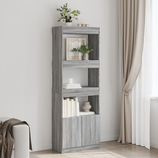 vidaXL Credenza Grigio Sonoma 63x33x180 cm in Truciolato