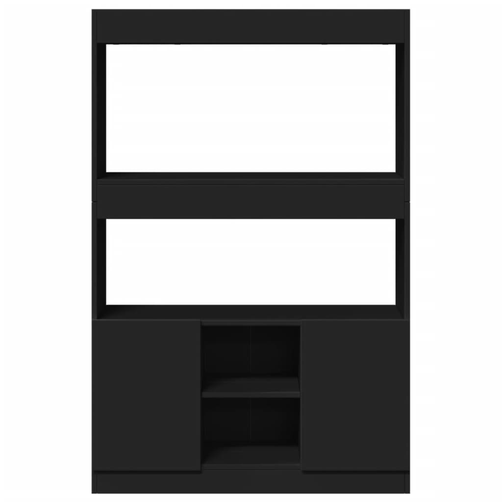 vidaXL Credenza Nera 92x33x140 cm in Legno Multistrato