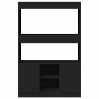 vidaXL Credenza Nera 92x33x140 cm in Legno Multistrato