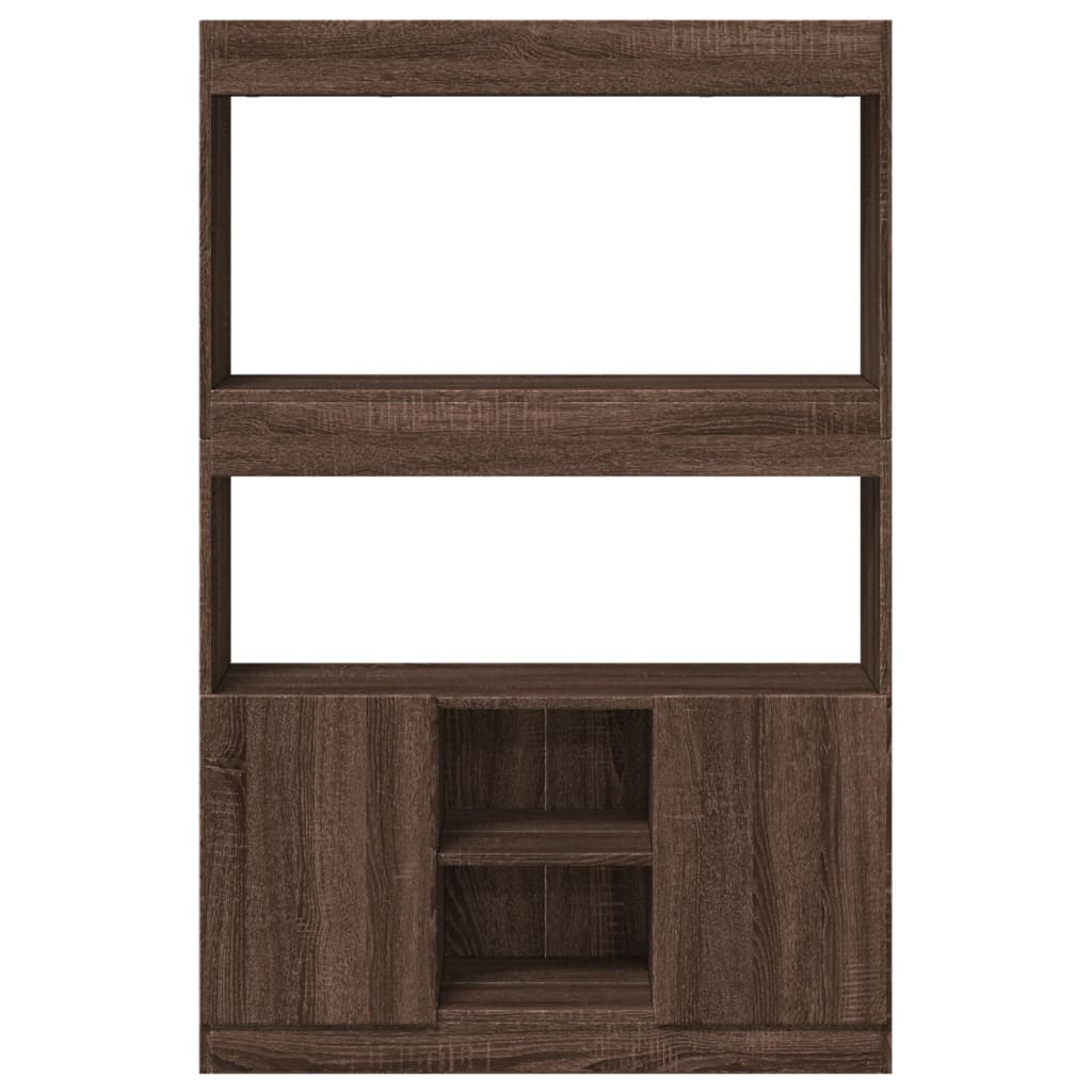 Credenza-Buffet-Armadio da cucina Rovere Marrone 92x33x140 cm in Legno Multistrato