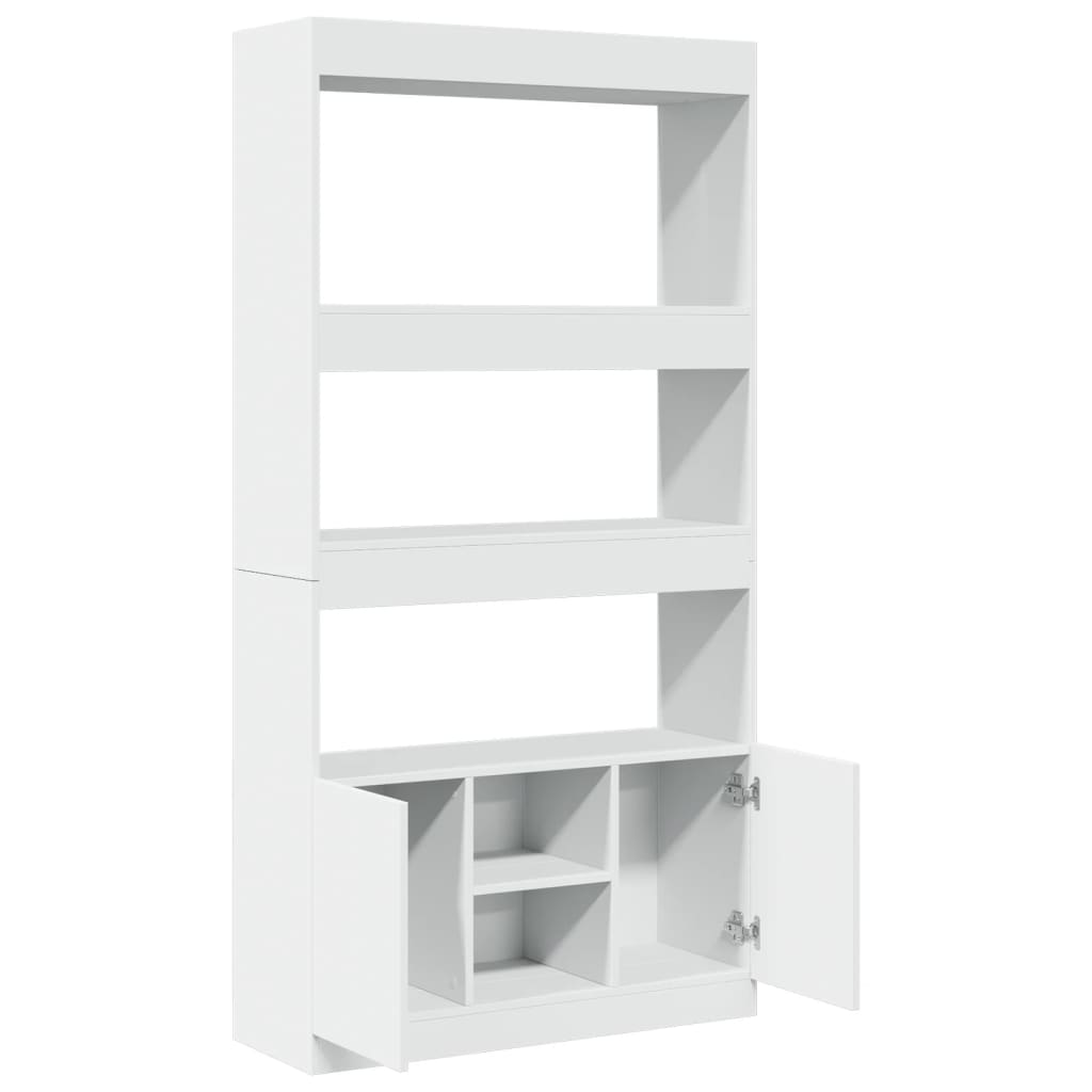 Credenza-Buffet-Armadio da cucina Bianca 92x33x180 cm in Legno Multistrato