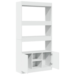 Credenza-Buffet-Armadio da cucina Bianca 92x33x180 cm in Legno Multistrato