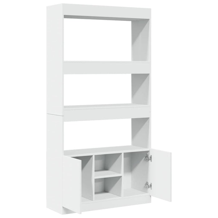 Credenza-Buffet-Armadio da cucina Bianca 92x33x180 cm in Legno Multistrato