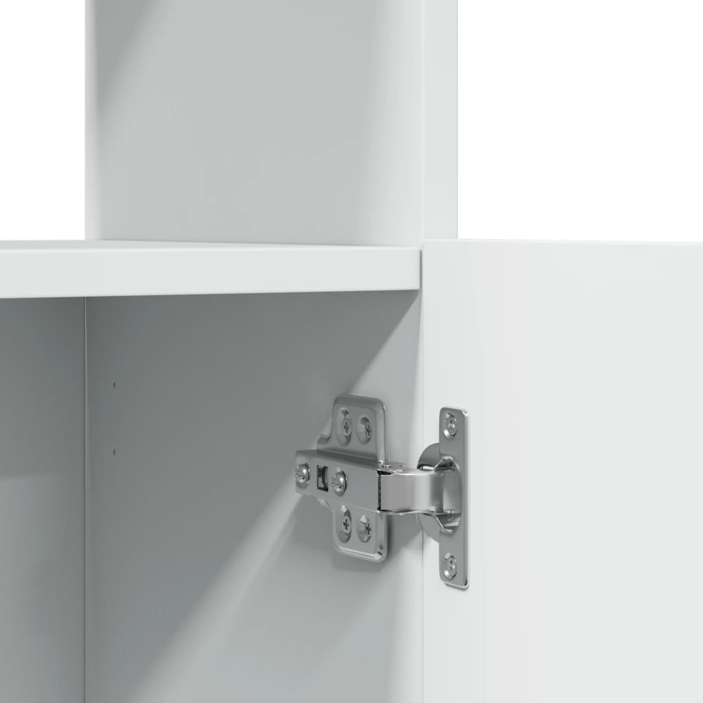 vidaXL Credenza Bianca 92x33x180 cm in Legno Multistrato