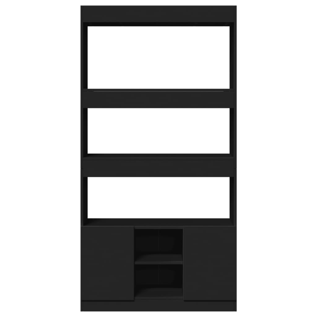 vidaXL Credenza Nera 92x33x180 cm in Legno Multistrato