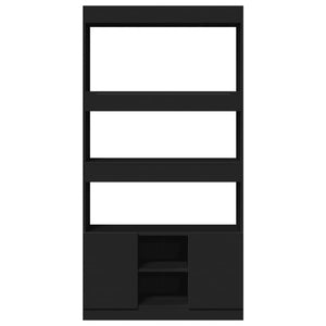 vidaXL Credenza Nera 92x33x180 cm in Legno Multistrato