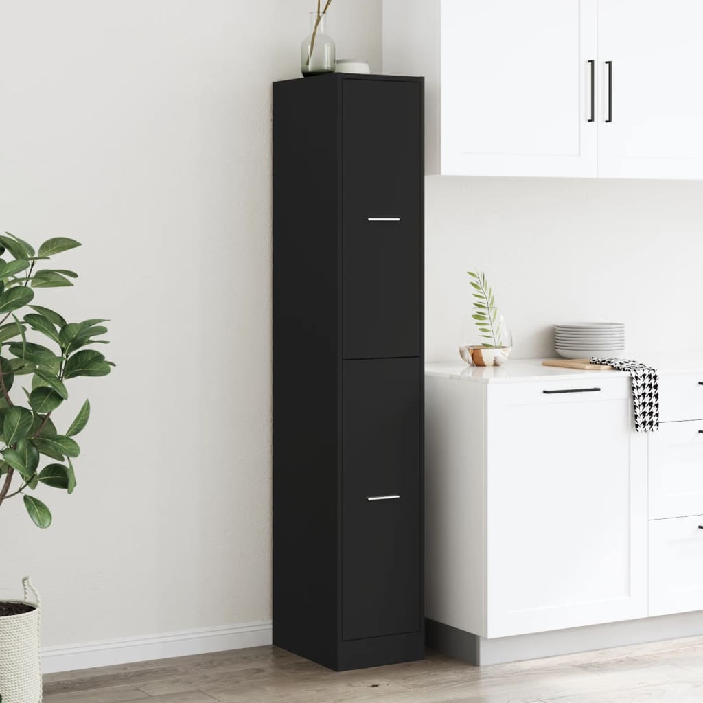 Armadietto da Farmacia Nero 30x41x174,5 cm in Truciolato 3309628