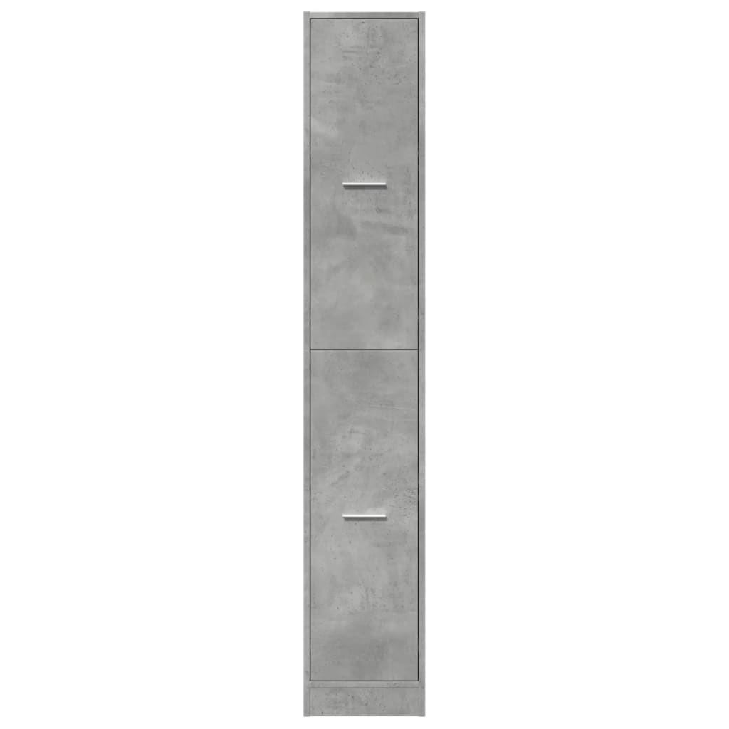 vidaXL Armadietto da Farmacia Grigio Cemento 30x41x174,5 cm Truciolato