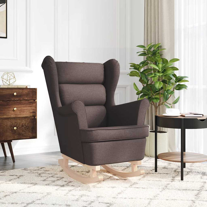 Sedia a Dondolo Marrone Scuro 74x90x102 cm in Tessuto 4016923