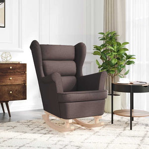 vidaXL Sedia a Dondolo Marrone Scuro 74x90x102 cm in Tessuto