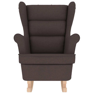 Sedia a Dondolo Marrone Scuro 74x90x102 cm in Tessuto 4016923