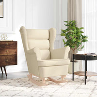 Sedia a Dondolo Crema 74x90x102 cm in Tessuto 4016926