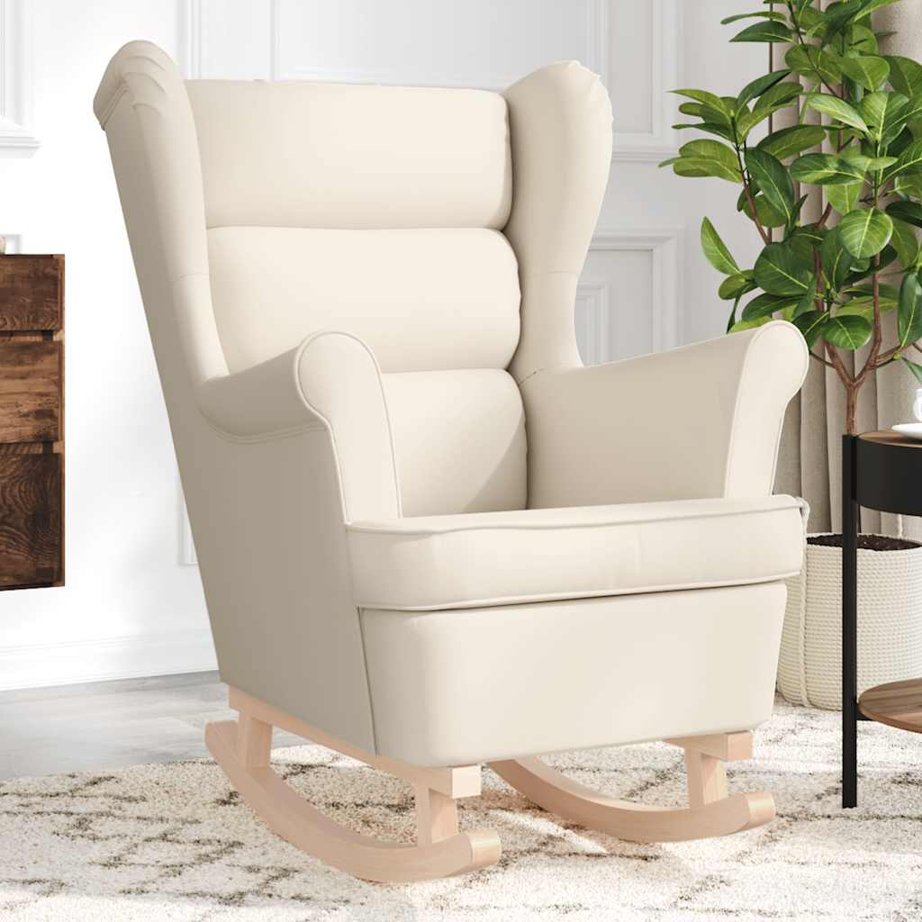 Sedia a Dondolo Crema 74x90x102 cm in Tessuto 4016926