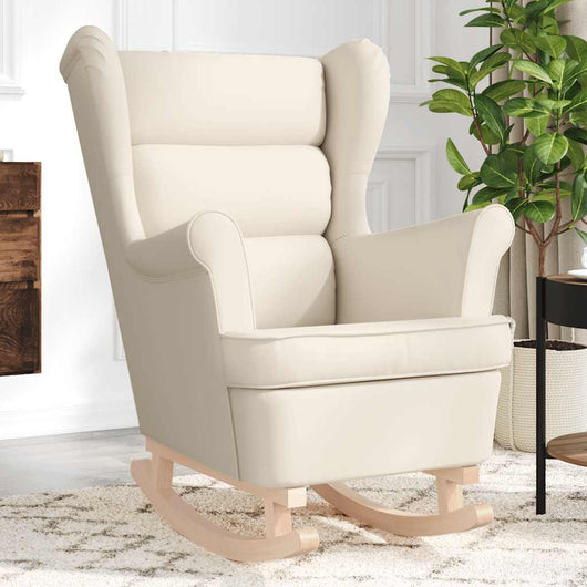 Sedia a Dondolo Crema 74x90x102 cm in Tessuto 4016926