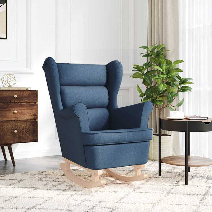 Sedia a Dondolo Blu 74x90x102 cm in Tessuto 4016927