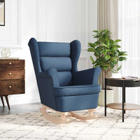 vidaXL Sedia a Dondolo Blu 74x90x102 cm in Tessuto