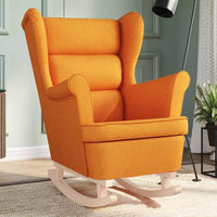 vidaXL Sedia a Dondolo Giallo Scuro 74x90x102 cm in Tessuto