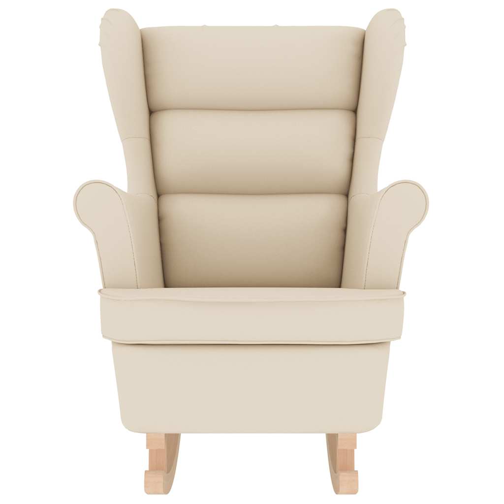 Sedia a Dondolo Bianca 74x90x102 cm in Lino 4016931