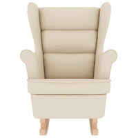 Sedia a Dondolo Bianca 74x90x102 cm in Lino 4016931