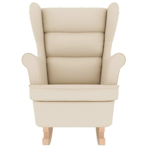 Sedia a Dondolo Bianca 74x90x102 cm in Lino 4016931