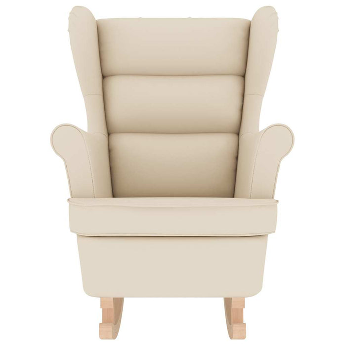 Sedia a Dondolo Bianca 74x90x102 cm in Lino 4016931