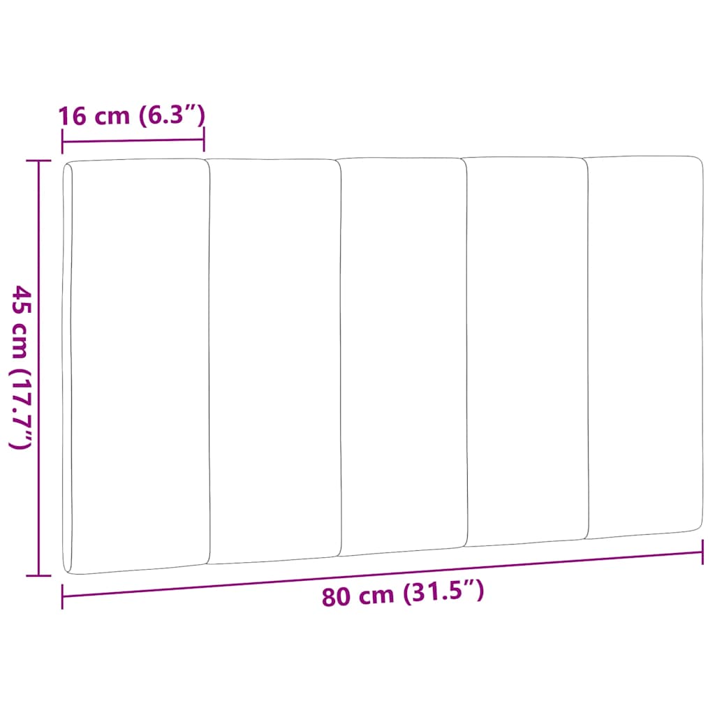 Cuscino Testiera-Cuscino per Testiera Hanko Grigio Chiaro 80 cm in Tessuto