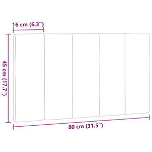 Cuscino Testiera-Cuscino per Testiera Hanko Grigio Scuro 80 cm in Tessuto