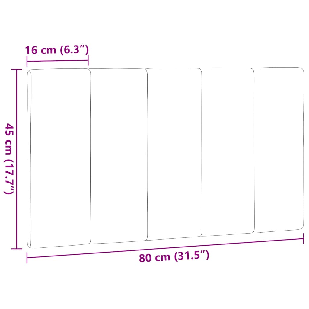 Cuscino Testiera-Cuscino per Testiera Hanko Tortora 80 cm in Tessuto