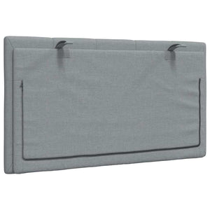 Cuscino Testiera Hanko Grigio Chiaro 90 cm in Tessuto 4019142