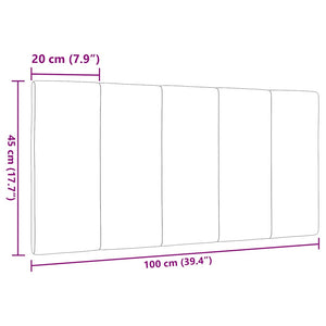 Cuscino Testiera Hanko Grigio Chiaro 100 cm in Tessuto 4019149