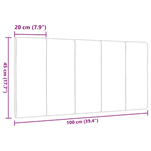 Cuscino Testiera Hanko Marrone Scuro 100 cm in Tessuto 4019152