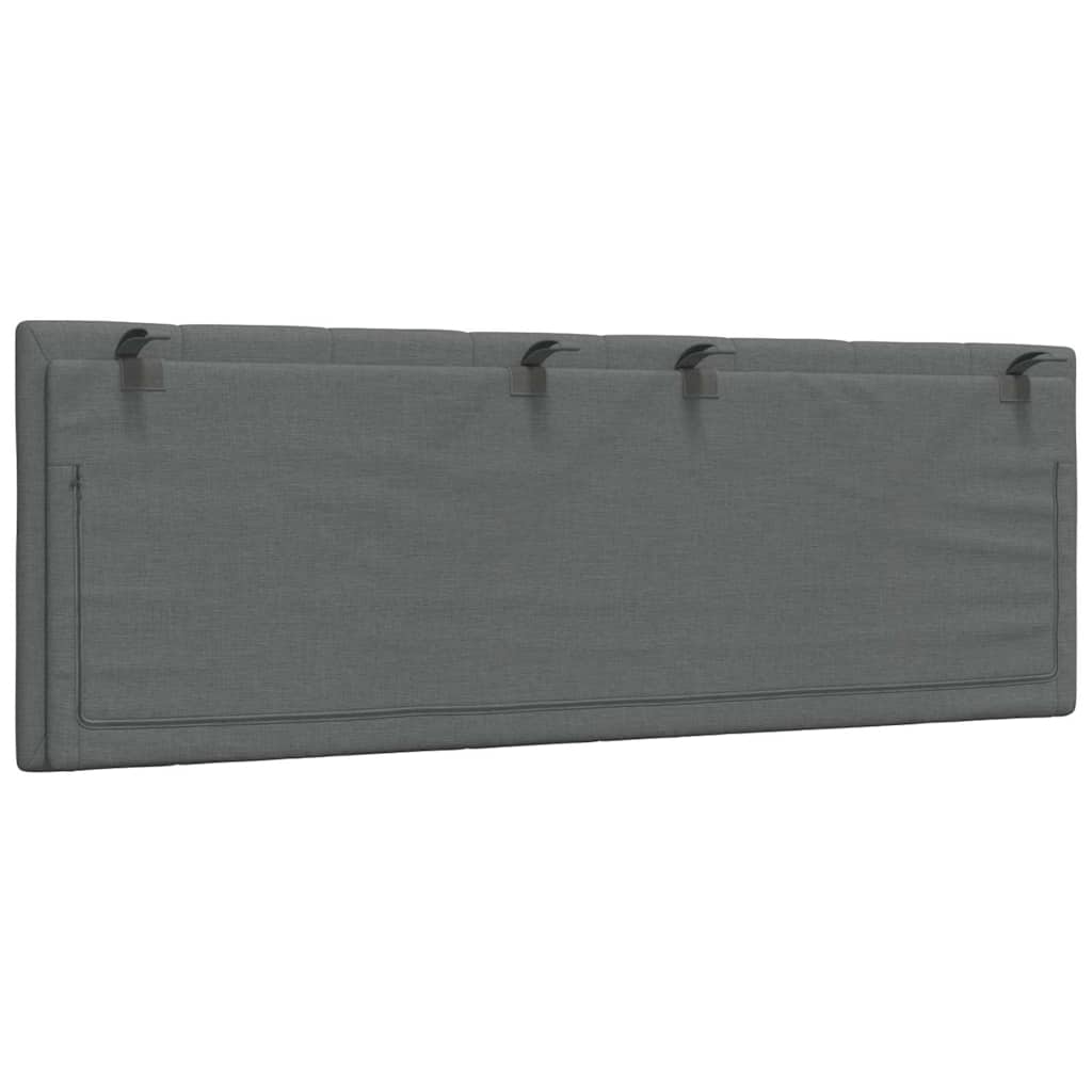 Cuscino Testiera-Cuscino per Testiera Hanko Grigio Scuro 120 cm in Tessuto
