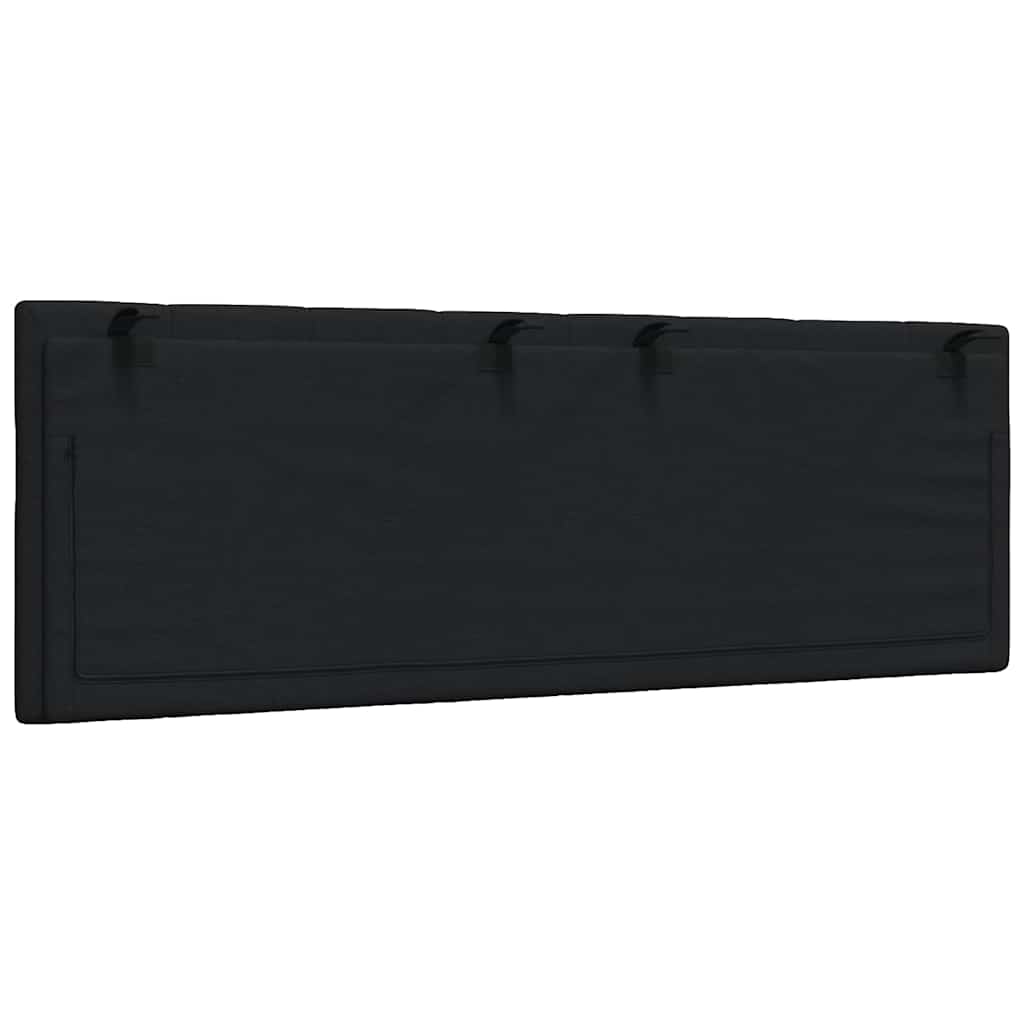 Cuscino Testiera-Cuscino per Testiera Hanko Nero 140 cm in Tessuto