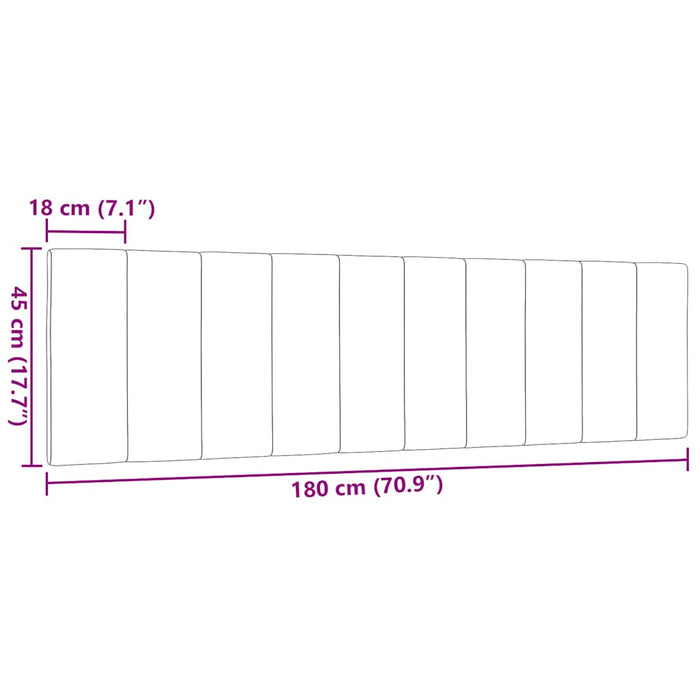 Cuscino Testiera-Cuscino per Testiera Hanko Grigio Scuro 180 cm in Tessuto