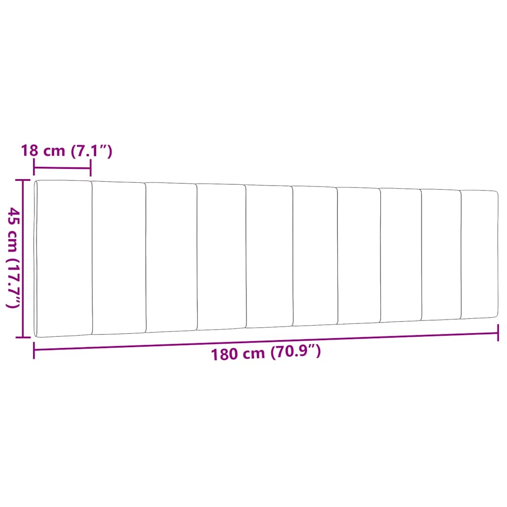 Cuscino Testiera-Cuscino per Testiera Hanko Marrone Scuro 180 cm in Tessuto
